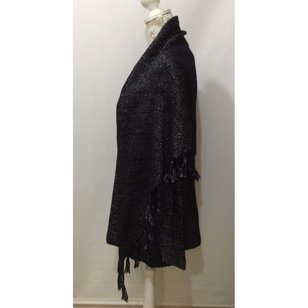 White House Black Sweater Shawl Set Women's Medium Black ‎ Long Sleeves - Picture 2 of 7